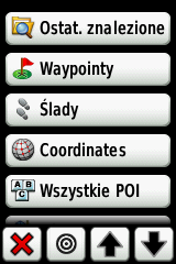Nawigacja podstawowa 5. Dotknij cel. 6. Dotknij Jedź. Kolorowa linia wskazuje twój kurs. 7. Dotknij > Kompas. 8. Użyj kompasu by nawigować do celu jak napisano na stronie 9.