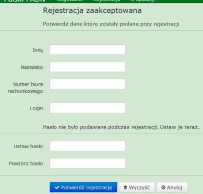 fadn.pl. 5.2. Następnie kliknąć na przycisk Rejestracja : 5.3. Po wypełnieniu formularza należy kliknąć na przycisk Zarejestruj się.
