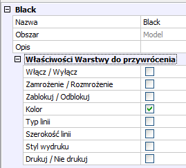 Wybierz status warstw o nazwie Walls, następnie kliknij przycisk Przywróć ( ) z paska narzędzi Szczegóły. Będą wyświetlone tylko ściany wewnętrzne oraz zewnętrzne. 7.