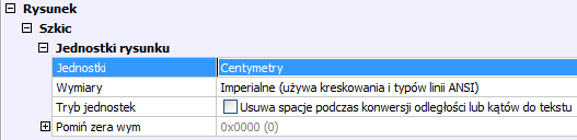 Wyniki wszystkich pomiarów wyświetlane są w jednostkach rysunku. Zmienna INSUNITS kontroluje automatyczne skalowanie podczas wstawiania bloków oraz odnośników zawierających inną JR.