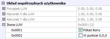 Układ współrzędnych Każdy rysunek posiada stały układ współrzędnych zwany Głównym Układem Współrzędnych (GUW).
