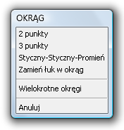 Rysowanie okręgów Przed właściwym rysowaniem należy upewnić się, że mamy włączony punkt charakterystyczne Ustaw kwadrant.