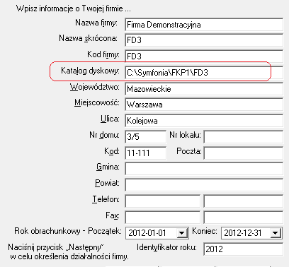 Symfonia Finanse i Księgowość 2013.1d 18 Katalog dyskowy dla nowych baz Został wprowadzony parametr PromptPath w sekcji DatabasePath w pliku Amfk.