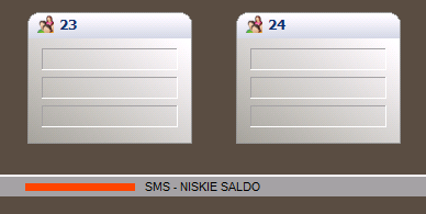 Po prawidłowym skonfigurowaniu funkcji SMS i ponownym uruchomieniu aplikacj Callnet-serwer, umieszczona po prawej stronie w dolnym pasku aplikacji kontrolka 'SMS' dostarcza informacji o