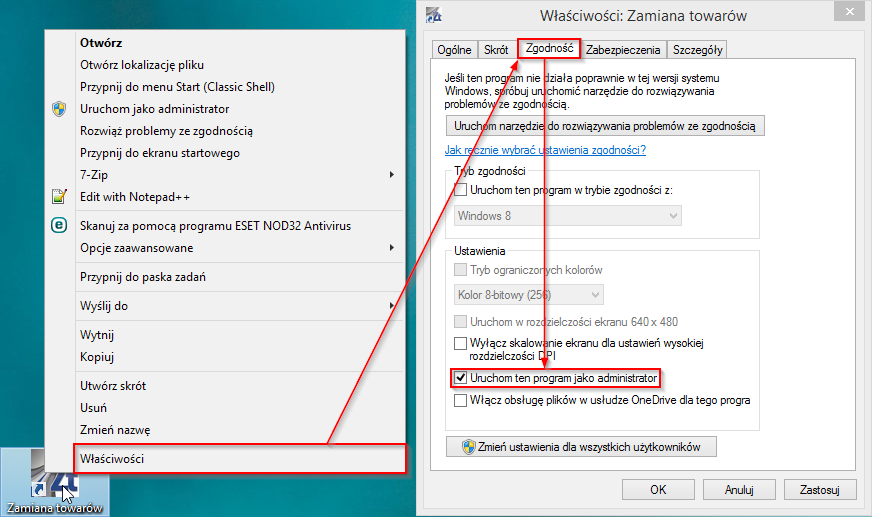 Instrukcja instalacji i konfiguracji 1. Instalacja 1.1. Należy pobrać, rozpakować i uruchomić plik instalacyjny programu ZamianaTowarow_Setup.exe 1.2.