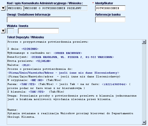 Wniosek o potwierdzenie przelewu 7