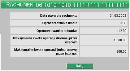 5. Rachunki 5.1. Wybierz rachunek Rachunki to domyślne okno jakie zostaje uruchomione po zarejestrowaniu się użytkownika w systemie.