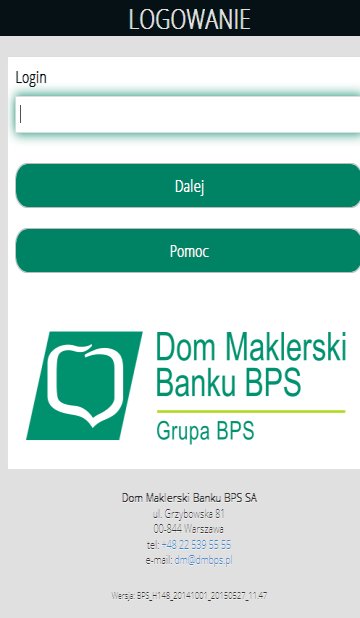 I. INFORMACJE OGÓLNE M@klernet Mobile dedykowany jest klientom Domu Maklerskiego Banku BPS S.A. do bieżącej obsługi rachunku inwestycyjnego przy użyciu urządzeń mobilnych, głównie smartfonów oraz tabletów.