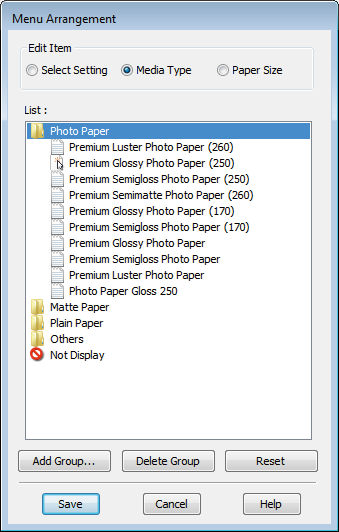 Wskazówki dotyczące korzystania ze sterownika drukarki (system Windows) A Przejdź do karty Utility (Program narzędziowy), a następnie kliknij opcję Menu Arrangement (Układ menu).