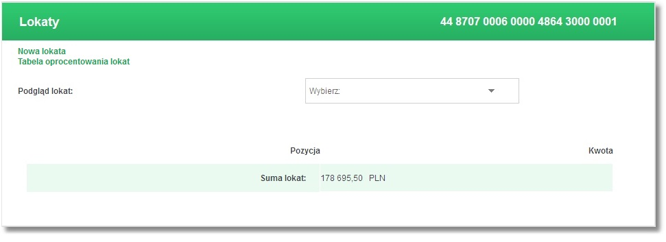 Rozdział 9 Lokaty [ZREZYGNUJ] - wycofanie się z założenia lokaty Przycisk [ZAŁÓŻ LOKATĘ] powoduje przejście do okna, w którym użytkownik wprowadzone dane, a następnie: Powrócić do definiowania lokaty