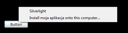 Aplikacje Silverlight uruchamiane poza przeglądarką Wybierając właściwości projektu aplikacji SIlverlight, mamy możliwośd opcjonalnego zainstalowania aplikacji poza przeglądarką użytkownika, tj.: Rys.