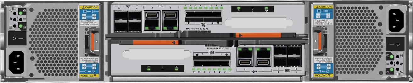 SAS Ports and Cabling Control Enclosure Rear View