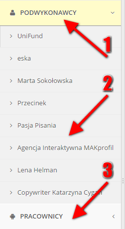 to, że na liście nie ma klientów nieaktywnych. Administrator i pracownicy Będąc zalogowanym jako administrator, widzimy wszystkich aktywnych klientów.