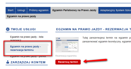 Rezerwacja online egzaminu na prawo jazdy 1. Aby dokonać rezerwacji egzaminu należy wejść na stronę www.info-car.pl i dokonać logowania na stronie.