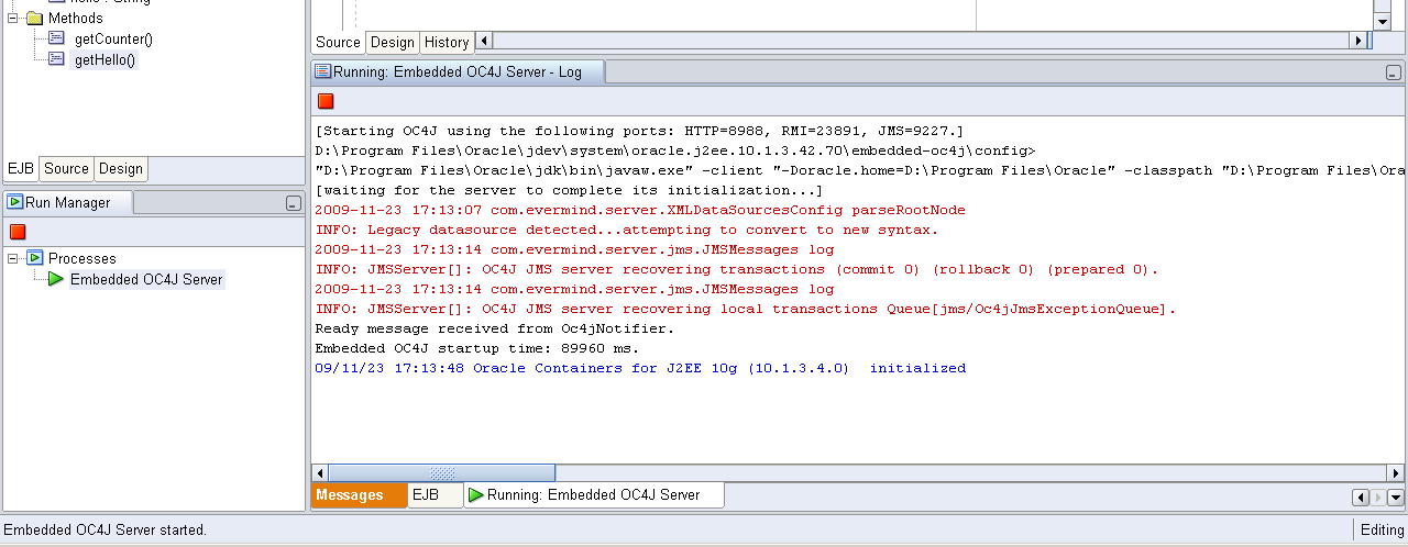 StatelessEJBBean() { } public String gethello() { return "Hello from Stateless Java Bean"; } public Integer getcounter() { return Counter++; } 11) Po