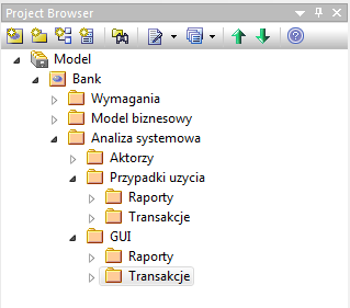 Rysunek 17 Widok Traceability Pozostały do zamodelowania ekrany.