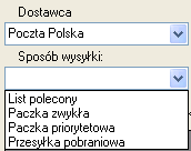 Ilustracja 6: Wybór sposobu wysyłki Lista ta także jest definiowana w zakładce Administracja Sello Ilustracja 7: Sposoby wysyłki w Sello 3.2.