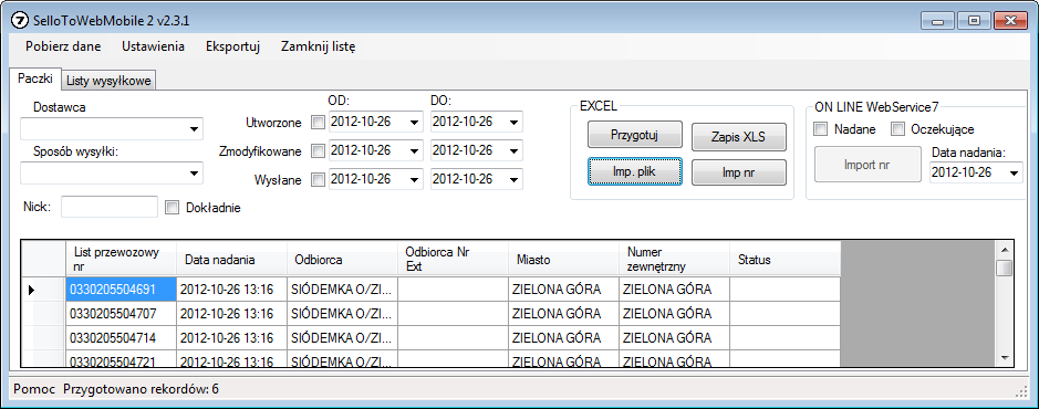 teraz możemy pobrać do Sello. W pierwszej kolejności należy pobrać raport z aplikacji Siódemki.