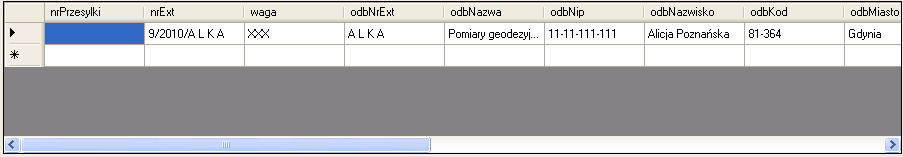 Pomijamy wiersz ([Pomiń]) nie poprawiając na nim danych (więcej o błędach w rozdziale: Obsługa błędów).