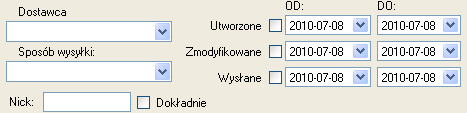 Ilustracja 3: Kryteria pobieranie danych z Sello W obszarze tym dostępne są następujące pola: 3.2.2 Wybór dostawcy Dostawca lista rozwijana dostawców zdefiniowanych w aplikacji Sello.