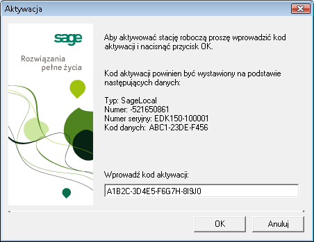 Rejestracja i aktywacja Sage Symfonia e-deklaracje 10 Jeżeli wystąpią zdarzenia zakłócające proces rejestracji i aktywacji programu nabywca może otrzymywać e-maile o innej treści.