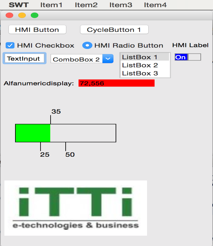 Projekt HMI (2/2) Kontrolki: Proste (Simple) Button, Label, TextInput, List, Cycle Button,