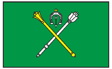 Chorągiew Uczelni Chorągiew przedstawia na zielonym płacie godło z herbu