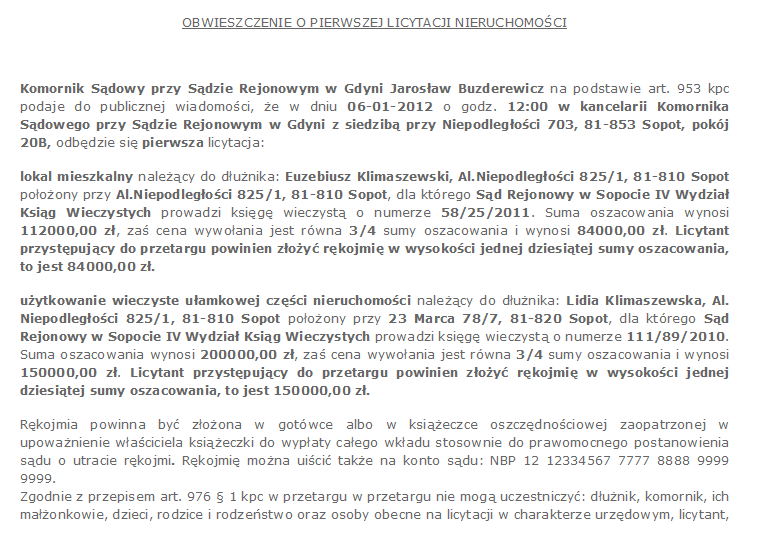 wyświetla przedmioty nieruchomości wypunktowane Rys. 87.