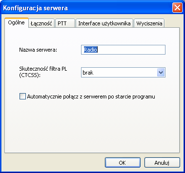 W zakładce Ogólne wpisujemy dowolną nazwę serwera, która będzie wyświetlana w programie dla danego serwera.