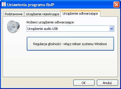 Uwaga w Windows XP: Do ustawień dźwięku można się dostać także klikając na ikonę Dźwięki i urządzenia audio" znajdującą się w Panelu sterowania Microsoft Windows, a następnie klikając przycisk