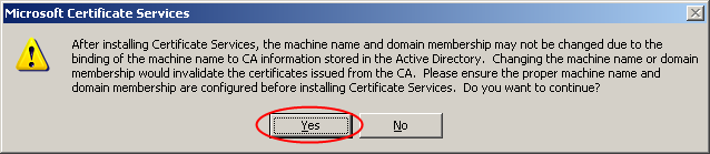 Instalacja Usług certyfikacji W systemie Windows Server 2003 usługę certyfikacji moŝna zainstalować z poziomu komponentów systemu Windows: Panel sterowania / Dodaj usuń programy / Dodaj