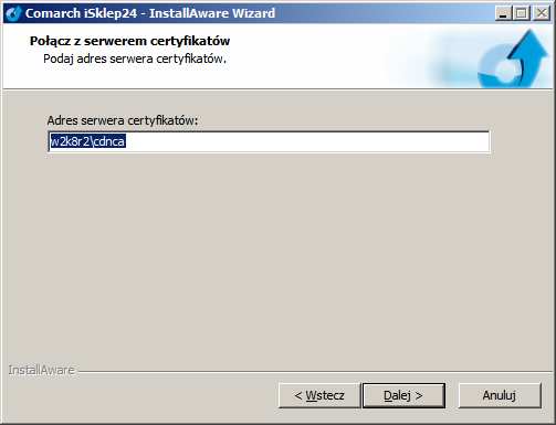 Konfiguracja witryny serwera WWW dla potrzeb Comarch isklep24 Końcowym etapem instalacji jest wskazanie witryny na serwerze WWW, w której zainstalowany zostanie Comarch isklep24.