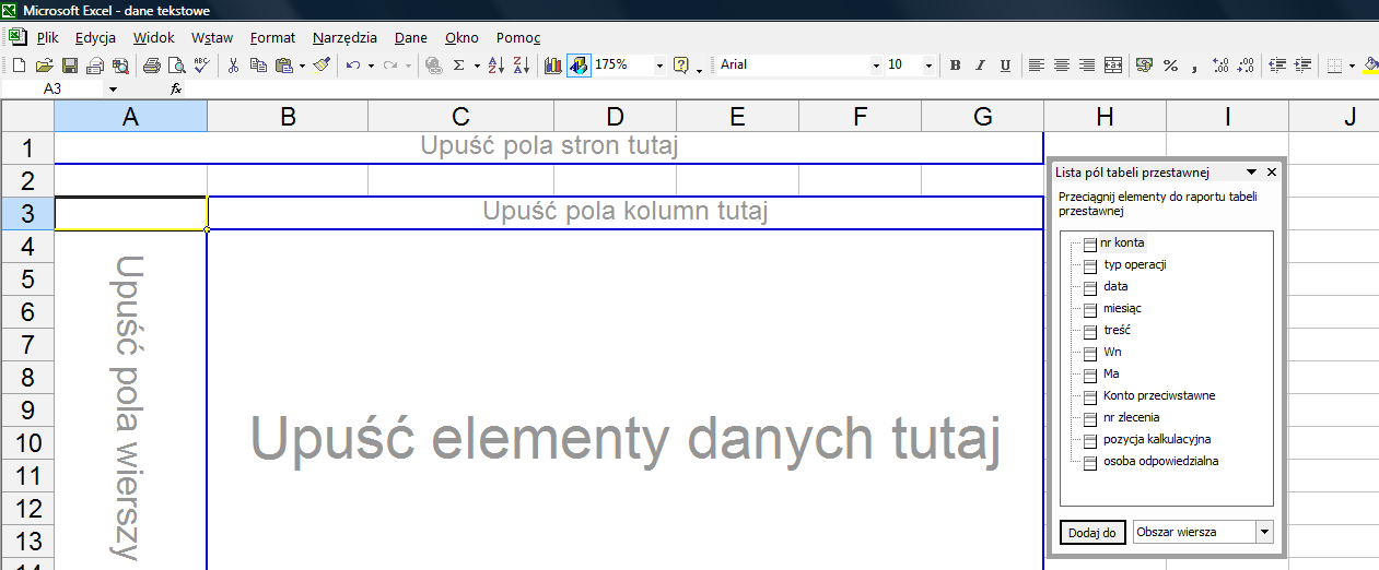 Przykład wykorzystania programu MS Excel... 77 Puste i nacisnąć przycisk OK. Po zaznaczeniu wszystkich pustych komórek w kolumnie usuwane są wiersze z zaznaczonymi komórkami.