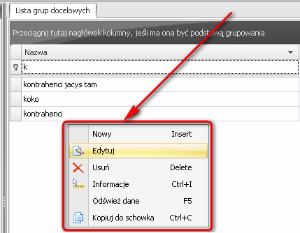* Drugi sposób : Za pomocą menu kontekstowego.