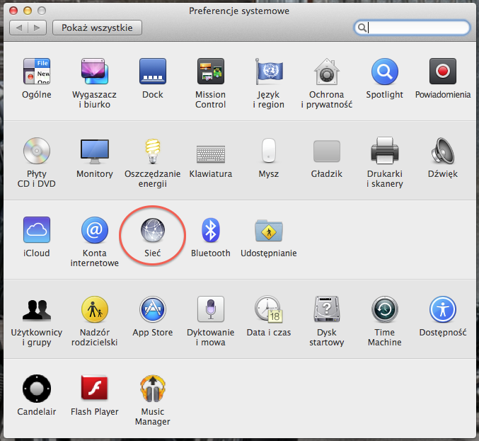 Konfiguracja protokołu PPPoE w systemie MAC OS X firmy Apple 1.