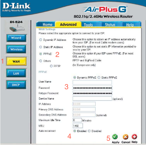 Konfiguracja protokołu PPPoE na routerach D-Link 1. Otwieramy przeglądarkę i w pasku adresu wpisujemy 192.168.0.