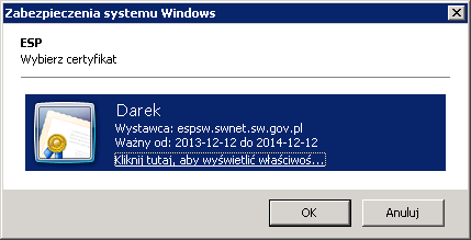 35 ) Rysunek 35 Zezwalaj dla wszystkich witryn sieci Web Po zezwoleniu na korzystanie z aplikacji ActiveX wystarczy wybrać przycisk Podpisz aby przejść do aplikacji wysyłania