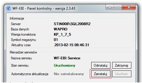 2. INSTALACJA I KONFIGURACJA 2.1. Instalacja modułu WF-EBI Do uruchomienia modułu wymagany jest Microsoft.NET Framework w wersji 2.0. lub nowszej W przypadku jego braku należy go pobrać: http://www.