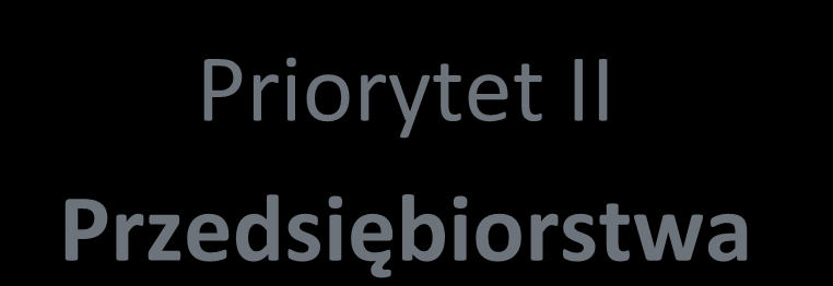 Priorytet II Przedsiębiorstwa Planowane działania 2.1 Inwestycje podstawowe 2.2 Inwestycje profilowane 2.