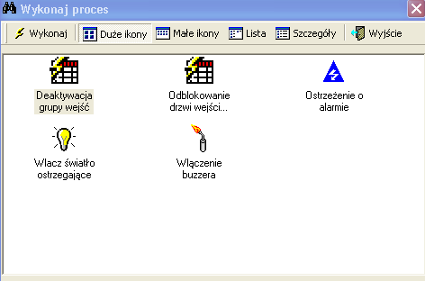 V włączony przez program tygodniowy: przekaźnik jest aktywowany ponieważ program tygodniowy został przydzielony, a obecny czas pokrywa się z okresem aktywowania w programie tygodniowym ( zielony
