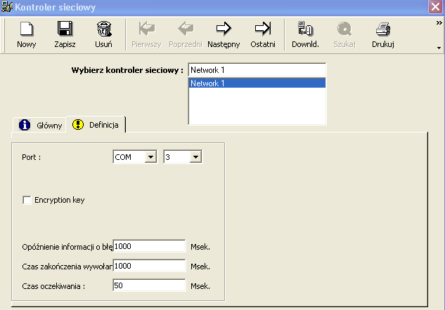 3.2.2.1. COM - Sieć Pola Port: wybierz COM i wpisz adres portu ; domyślnym portem jest COM 1. 3.2.2.2. TCP- Sieć Pola Port: wybierz TCP, aby ustawić połączenie ze zdalnymi kontrolerami przez TCP/IP.