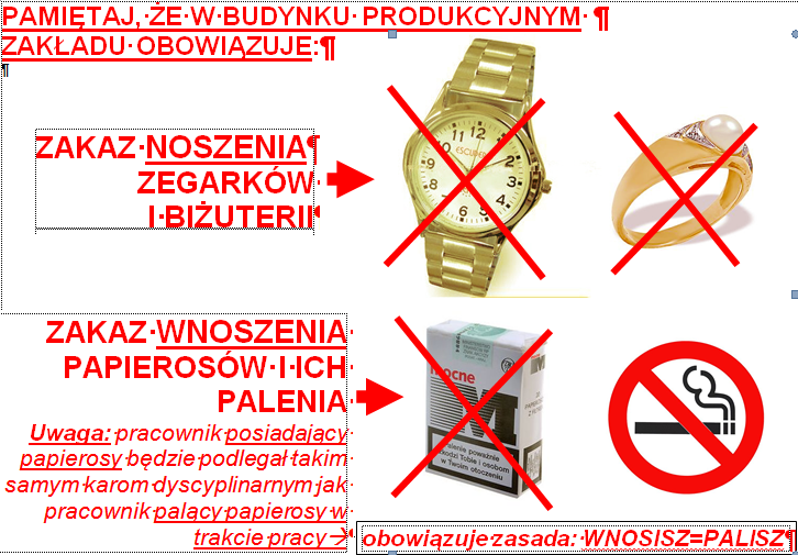 PRACOWNICY Przestrzeganie zakazu wnoszenia
