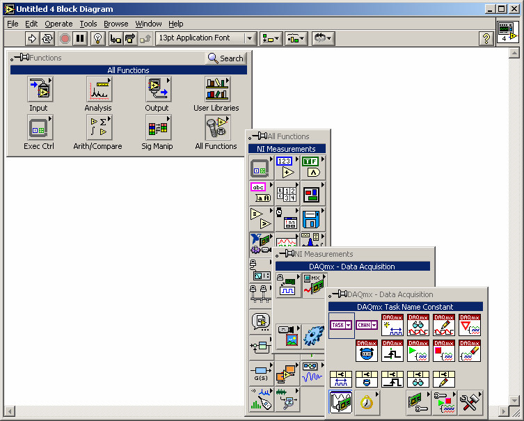 Wykorzystanie zdefiniowanych zadań NI-DAQ Tasks w środowisku LabVIEW Zdefiniowane w