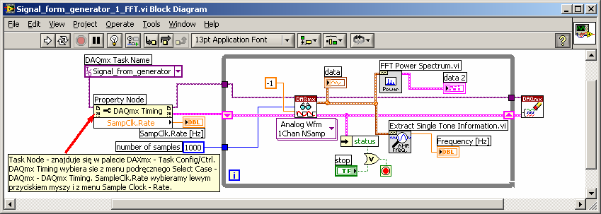 Wykorzystanie zdefiniowanych zadań NI-DAQ Tasks w środowisku LabVIEW Modyfikujemy