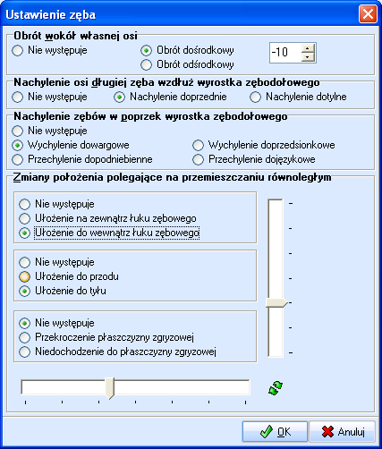 Moduł 22 Stomatolog 4. Rejestracja ustawienia zęba.