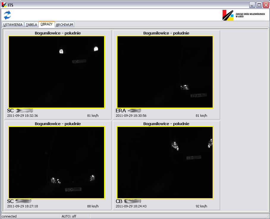 S. Daniek Rysunek 3.21. Program ITSViewer zdjęcia pojazdów przekraczających prędkość 4.