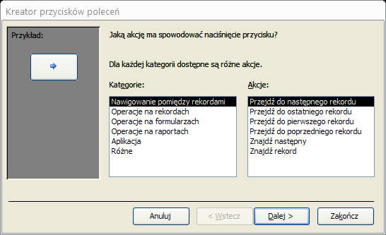 24 Formant przycisku funkcyjnego Wewnątrz formularzy można stosować formant przycisku, któremu można przypisać konkretną funkcję, w tym nawigację pomiędzy kolejnymi stronami formularza i dodawanie