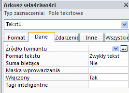 26 Właściwości formantu Raporty mogą zawierać również inne formanty poprawiające estetykę widoku i łatwość odczytu jak np. linie oddzielające pole.