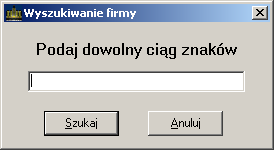 Rys.5. Okno wyszukiwania firmy znaków. Aby znaleźć następną firmę spełniającą kryteria wyszukiwania naciskamy Znajdź następną.