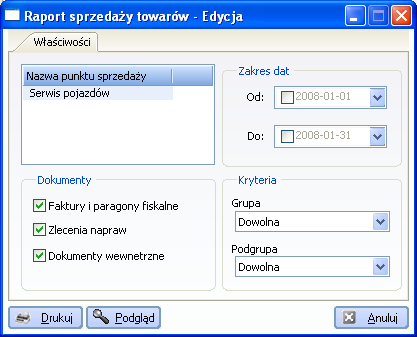 9.3 Raporty sprzedaŝy Drugi rodzaj raportów dostępnych w systemie Integra 7 to raporty sprzedaŝy.